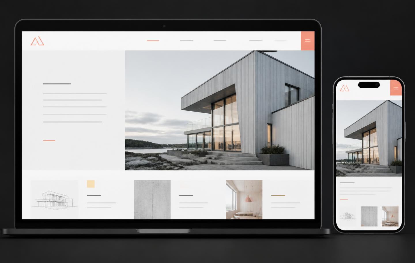 Konceptillustration av webbdesign på dator och mobil